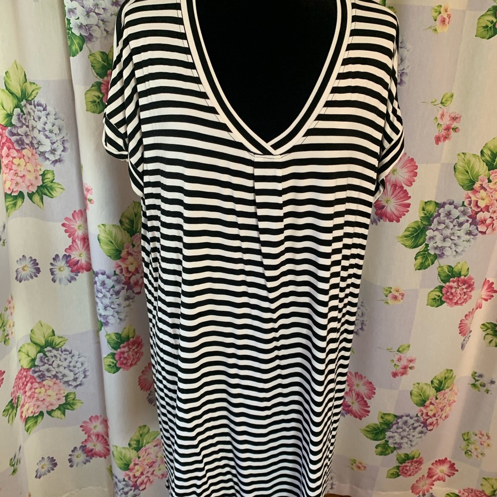 Worthington Black and White Striped Dress
